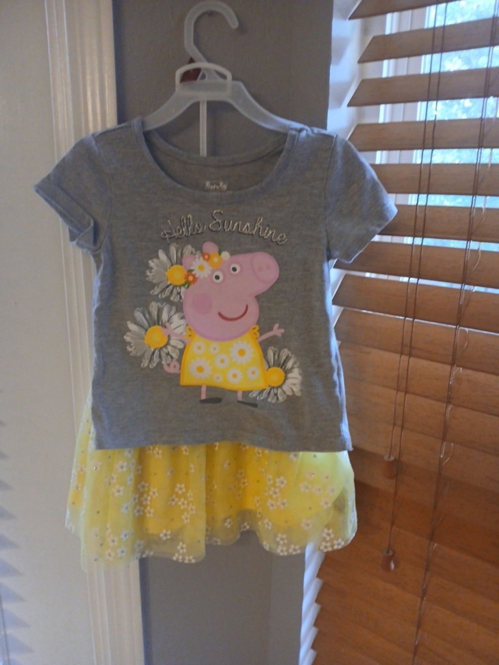 Peppa Pig Grey Top with Shimmery Text Detail
